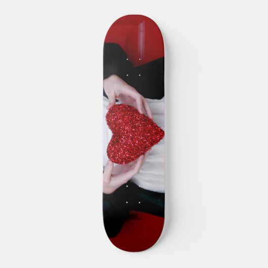 Sparkly Red Love Heart (Valentijnsdag) Persoonlijk Skateboard (Voorkant)