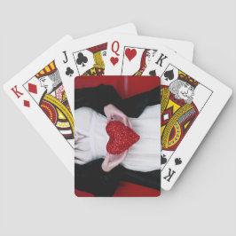 Sparkly Red Love Heart (Valentijnsdag) Pokerkaarten