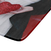 Sparkly Red Love Heart (Valentijnsdag) Snijplank (Hoek)