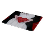 Sparkly Red Love Heart (Valentijnsdag) Snijplank (Hoek)