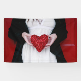 Sparkly Red Love Heart (Valentijnsdag) Spandoek