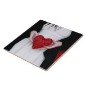 Sparkly Red Love Heart (Valentijnsdag) Tegeltje (Zijkant)
