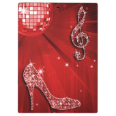 Sparkly Red Music Note & Stiletto Hiel Klembord (Achterkant)