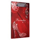 Sparkly Red Music Note & Stiletto Hiel Klembord (Rechts)