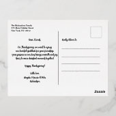 Sparkly Red Pink Leaves and Berries Thanksgiving Folie Feestdagen Briefkaart (Achterkant)