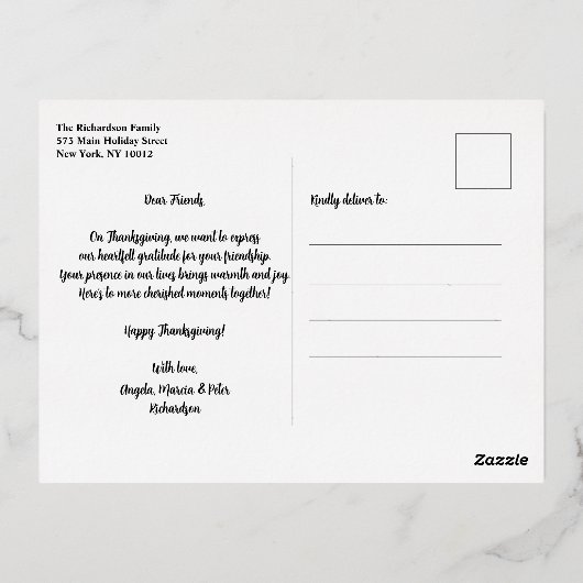 Sparkly Red Pink Leaves and Berries Thanksgiving Folie Feestdagen Briefkaart (Achterkant)