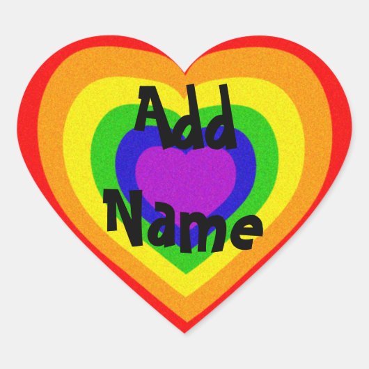 Sparkly regenbooghart hart sticker (Voorkant)