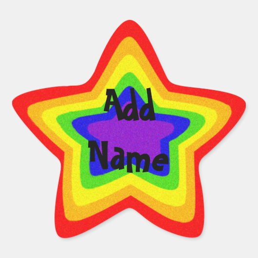 Sparkly regenboogster ster sticker (Voorkant)