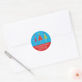 Sparkly Retro Bomen Ronde Sticker (Envelop)