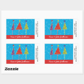 Sparkly Retro Trees Shipping Labels (Vel)