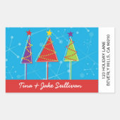 Sparkly Retro Trees Shipping Labels (Voorkant)