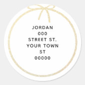 Sparkly Ribbon Envelope Seal Ronde Sticker (Voorkant)