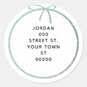 Sparkly Ribbon Envelope Seal Ronde Sticker (Voorkant)