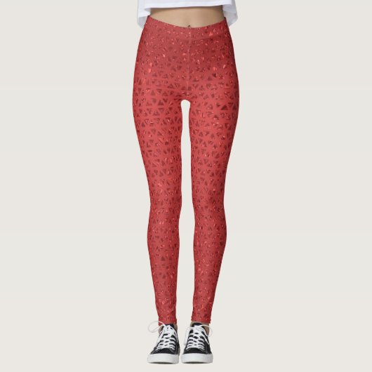 Sparkly Rode Leggings (Voorkant)