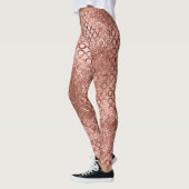 Sparkly Roos Gold Circles Roze Luxe Sparkle Leggings (Links)