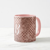 Sparkly Roos Gold Circles Roze Luxe Sparkle Mok (Voorkant rechts)