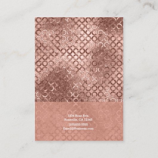 Sparkly Roos Gold Circles Roze Luxe Sparkle Visitekaartje (Achterkant)