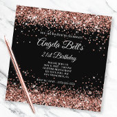 Sparkly Roos Gold Glitter 21st Birthday Black Kaart