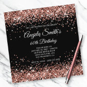 Sparkly Roos Gold Glitter 60th Birthday Black Kaart