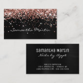 Sparkly Roos Gold Glitter Black Folie Visitekaartje (Voorkant / Achterkant)