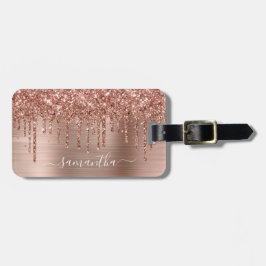 Sparkly Roos Gold Glitter Drips Girly Signature Bagagelabel