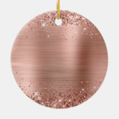 Sparkly Roos Gold Glitter en Folie 21st Birthday Keramisch Ornament (Achterkant)