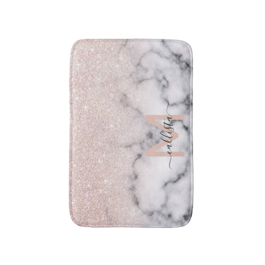 Sparkly Roos Gold Glitter Marble Ombre Badmat (Voorkant Verticaal)