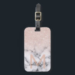 Sparkly Roos Gold Glitter Marble Ombre Bagagelabel<br><div class="desc">Dit elegante en girale patroon is perfect voor de moderne vrouw. Het is voorzien van faux-bedrukte dunne roos goudglitter boven op een zwart en van een marmer patroon in de stijl van een ombre gradiënt. Het is trendy, cool, chic, luxe en stijlvol. ***BELANGRIJKE NOTA VAN HET ONTWERP: Voor om het...</div>