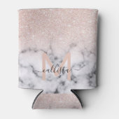 Sparkly Roos Gold Glitter Marble Ombre Blikjeskoeler (Voorkant)