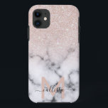 Sparkly Roos Gold Glitter Marble Ombre Case-Mate iPhone Case<br><div class="desc">Dit elegante en girale patroon is perfect voor de moderne vrouw. Het is voorzien van faux-bedrukte dunne roos goudglitter boven op een zwart en van een marmer patroon in de stijl van een ombre gradiënt. Het is trendy, cool, chic, luxe en stijlvol. ***BELANGRIJKE NOTA VAN HET ONTWERP: Voor om het...</div>