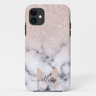 Sparkly Roos Gold Glitter Marble Ombre Case-Mate iPhone Case