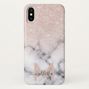 Sparkly Roos Gold Glitter Marble Ombre Case-Mate iPhone Case