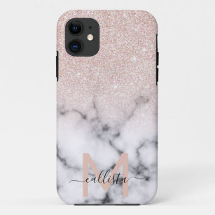 Sparkly Roos Gold Glitter Marble Ombre Case-Mate iPhone Case