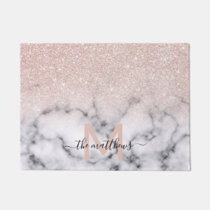 Sparkly Roos Gold Glitter Marble Ombre Deurmat