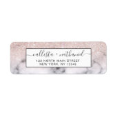 Sparkly Roos Gold Glitter Marble Ombre Etiket (Voorkant)