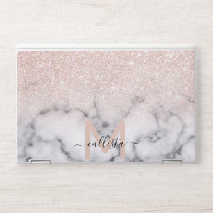 Sparkly Roos Gold Glitter Marble Ombre HP Laptopsticker