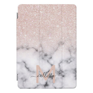 Sparkly Roos Gold Glitter Marble Ombre iPad Pro Cover