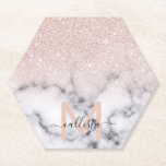 Sparkly Roos Gold Glitter Marble Ombre Kartonnen Onderzetters<br><div class="desc">Dit elegante en girale patroon is perfect voor de moderne vrouw. Het is voorzien van faux-bedrukte dunne roos goudglitter boven op een zwart en van een marmer patroon in de stijl van een ombre gradiënt. Het is trendy, cool, chic, luxe en stijlvol. ***BELANGRIJKE NOTA VAN HET ONTWERP: Voor om het...</div>