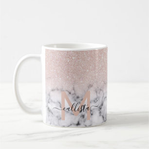 Sparkly Roos Gold Glitter Marble Ombre Koffiemok