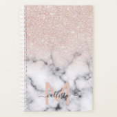 Sparkly Roos Gold Glitter Marble Ombre Planner (Voorkant)