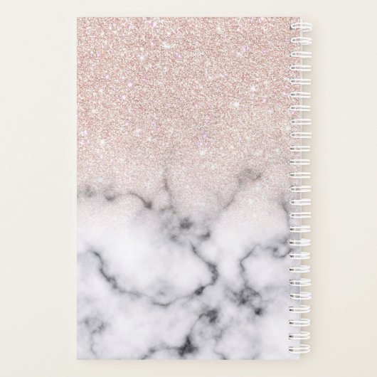 Sparkly Roos Gold Glitter Marble Ombre Planner (Achterkant)