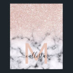 Sparkly Roos Gold Glitter Marble Ombre Poster<br><div class="desc">Dit elegante en girale patroon is perfect voor de moderne vrouw. Het is voorzien van faux-bedrukte dunne roos goudglitter boven op een zwart en van een marmer patroon in de stijl van een ombre gradiënt. Het is trendy, cool, chic, luxe en stijlvol. ***BELANGRIJKE NOTA VAN HET ONTWERP: Voor om het...</div>