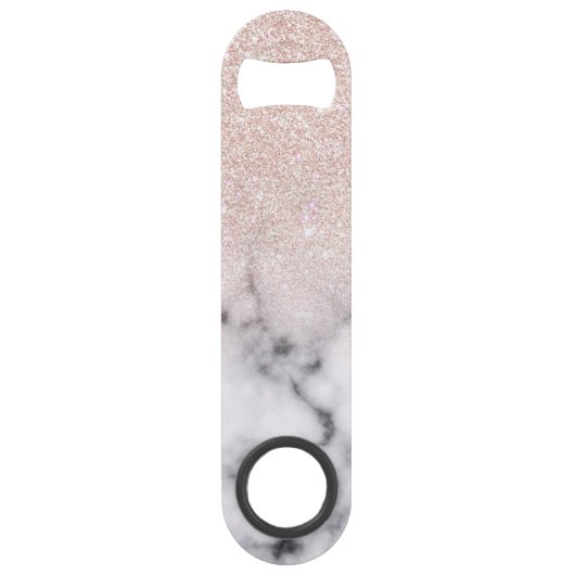 Sparkly Roos Gold Glitter Marble Ombre Speed Flessenopener (Achterkant)