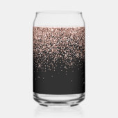 Sparkly Roos Gold Glitter op zwart Blikvorm Glas (Rechts)