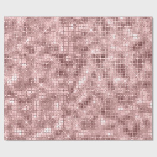 Sparkly Roos Gold Pink Luxury Sparkle Girly Cadeaupapier (Vlak)