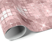 Sparkly Roos Gold Pink Luxury Sparkle Girly Cadeaupapier (Rol Hoek)