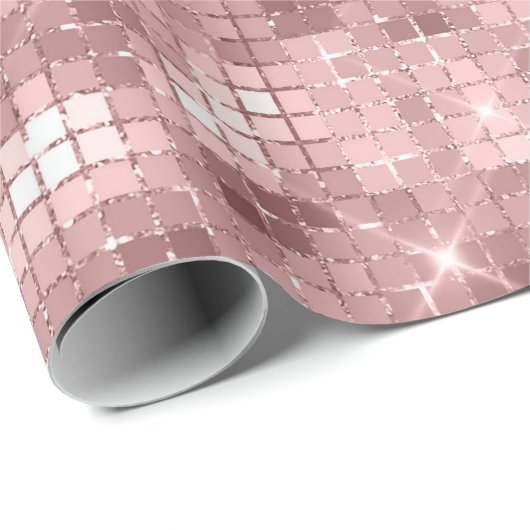 Sparkly Roos Gold Pink Luxury Sparkle Girly Cadeaupapier (Rol Hoek)