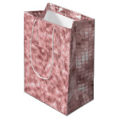 Sparkly Roos Gold Pink Luxury Sparkle Girly Medium Cadeauzakje (Voorkant Gekanteld)