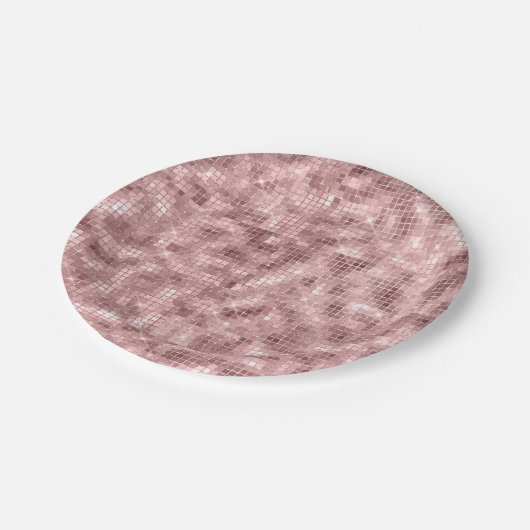 Sparkly Roos Gold Pink Luxury Sparkle Girly Papieren Bordje (Gekanteld)