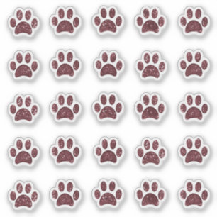 Sparkly Roos Gouden Glitter Paw Prints Sticker Set